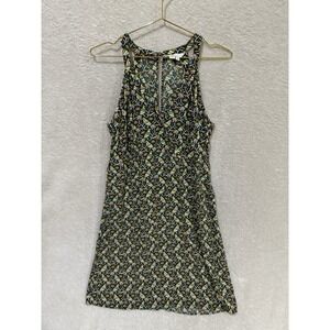 Boden Birds Leaves V-neck Sleeveless Fit & Flare Midi Dress Size 10R Brown